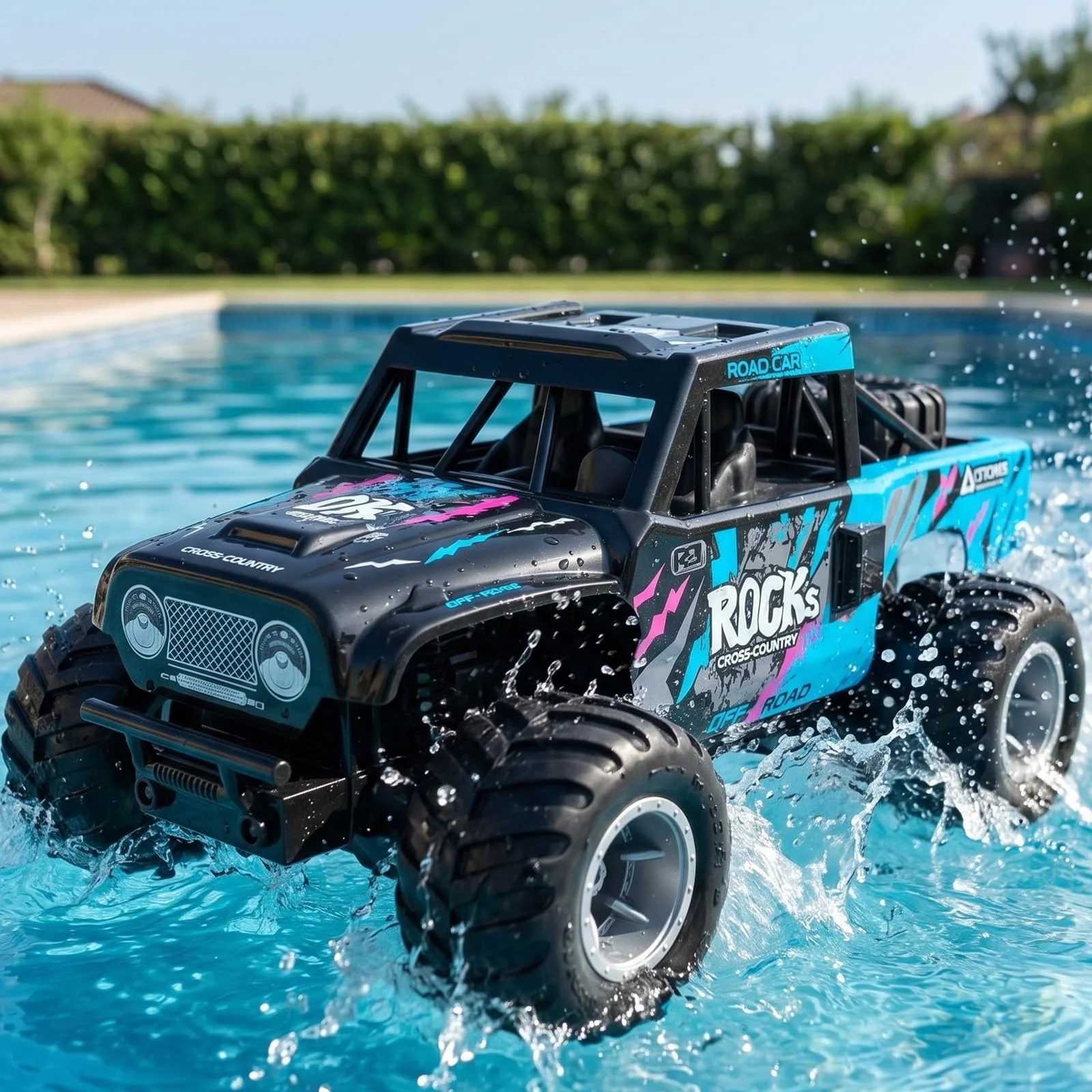 

Amphibious RC Car 4WD Remote Control Stunt Car Vehicle Drift Off Road Waterproof All Terrain Outdoor Toys for Boy Children Gift