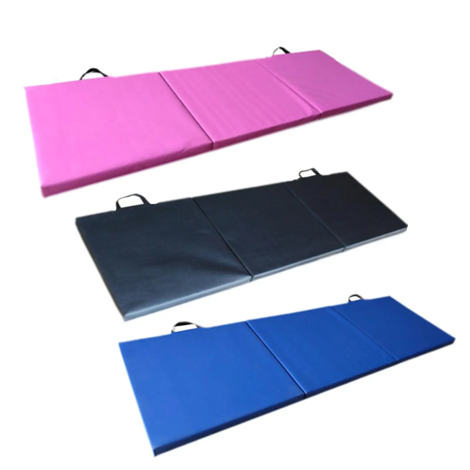 

3 Fold Folding Exercise Mat Floor Mat Anti Skid Thick with Carrying Handles Fitness Mat Foldable Yoga Mat for Judo Stretching