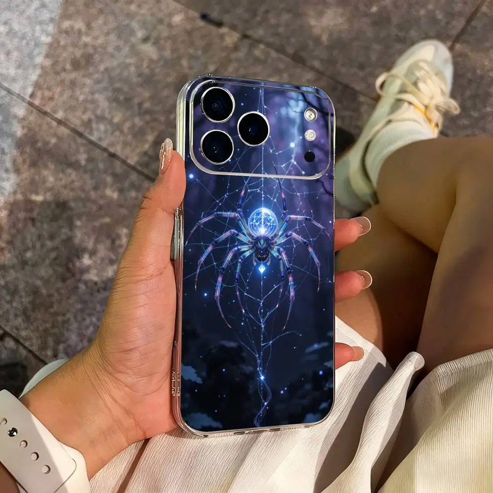 Custodia per telefono Danger Art Black Widow Spider per iPhone 14,13,12,11,17,16,15,Pro,Max,Plus,X,XS,XR,SE,Mini Cover morbida trasparente