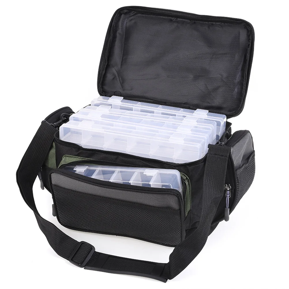 

1Pcs Fishing Storage Bag Oxford Fabric Fishing Tools Organizer Lightweight Portable Angling Shoulder Sling Tackle Bag