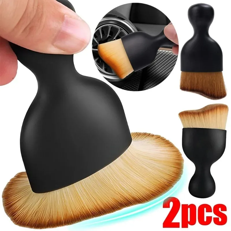 Car Vent Cleaning Soft Brush with Casing Car Interior Cleaning Tool Artificial Car Brush Crevice Dusting Detailing