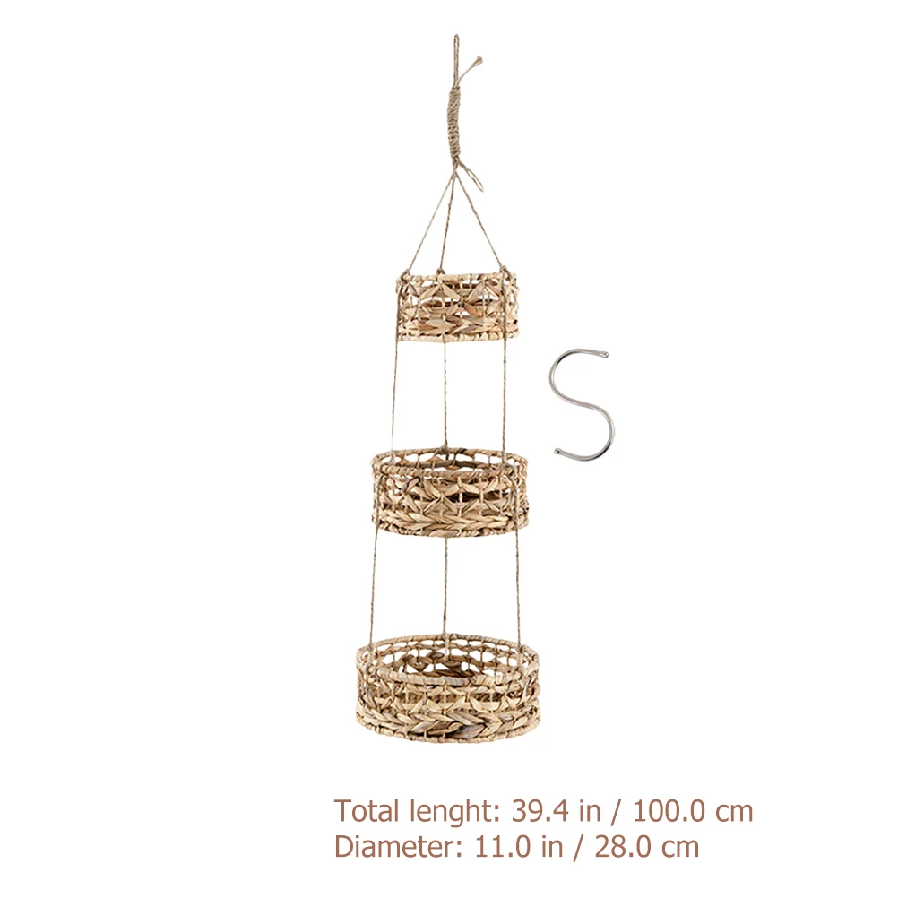 

1 set 1 Set Rattan Woven Basket Hanging Flower Basket Garden Decor Home Storage Balcony Wall Mounted Space Saving Flower Vase