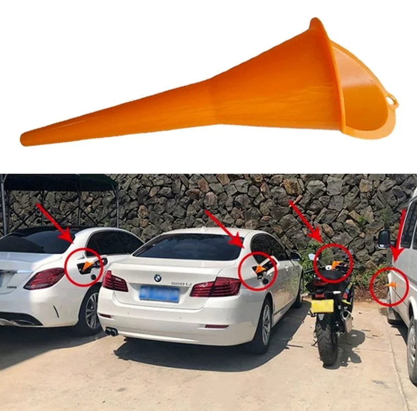 Car Long Stem Funnel Gasoline Oil Fuel Filling Tools Anti-splash Plastic Funnel Motorcycle Refueling Tools Auto Accessories