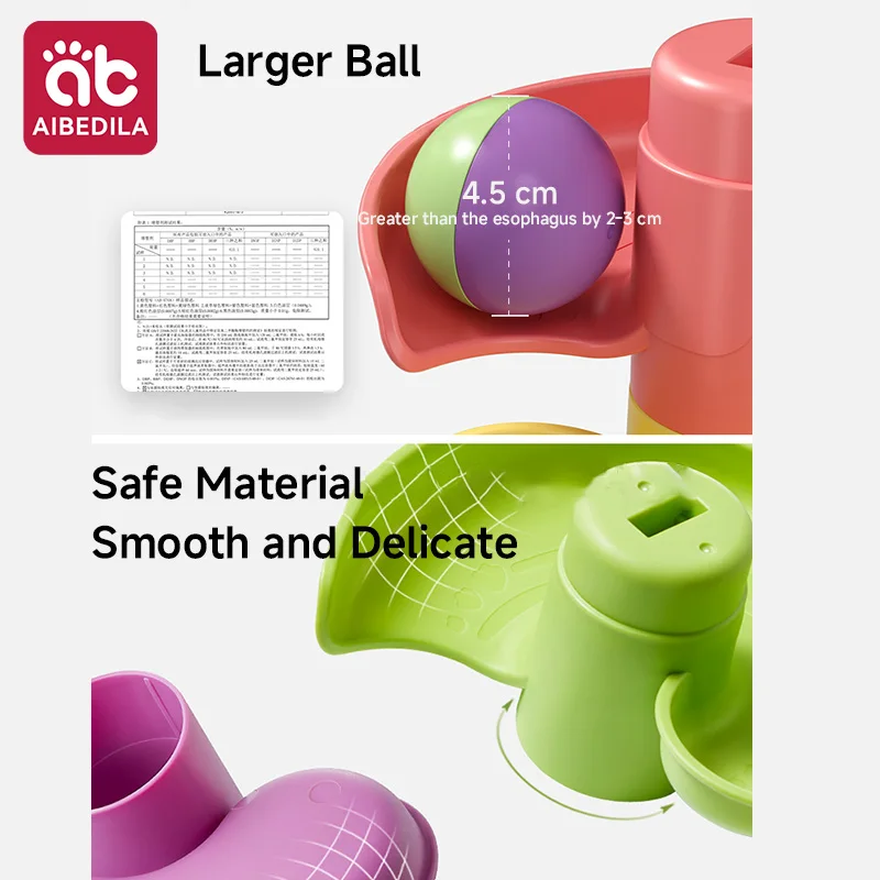 AIBEDILA bébé balle goutte jouet ensemble Montessori empilable piste jouet pour 0-24 mois éducatif apprentissage jouet pour nourrissons tout-petits