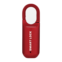 Fingerprint Padlock M01 Anti-Theft Smart Door Lock Keyless USB Rechargeable Security for Home Bike Locker Red-ABPS