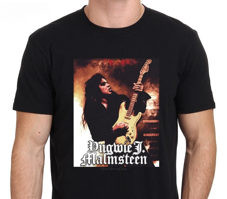 Yngwie Malmsteen Guitarist Maestro Short Sleeve T-shirt Men's Black  Tee Shirt Hipster Harajuku Brand Clothing T Shirt