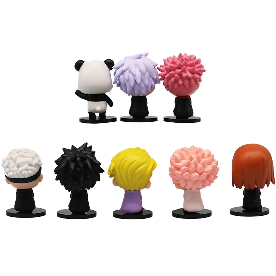 8Pcs/Set 6cm Anime Jujutsu Kaisen Figure Itadori Yuji Gojo Satori Fushiguro Megumi Kugisaki Kawaii Toy Car Decoration PVC Model