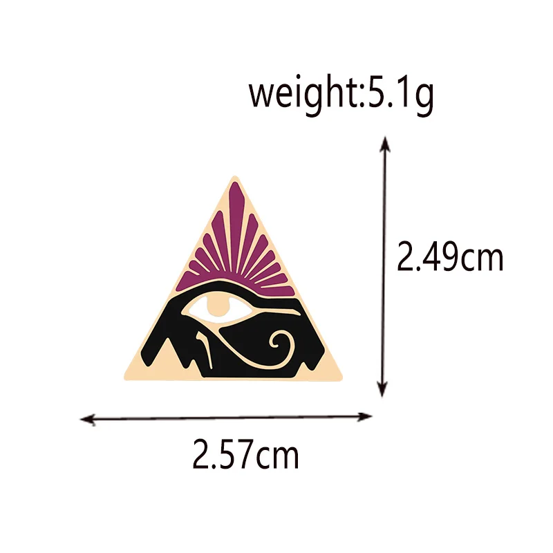 New Ancient Egypt The Eye of Horus Enamel Pins Mysterious Totem Brooch Personality Triangle Badge Pin Jewelry Gift for Friend