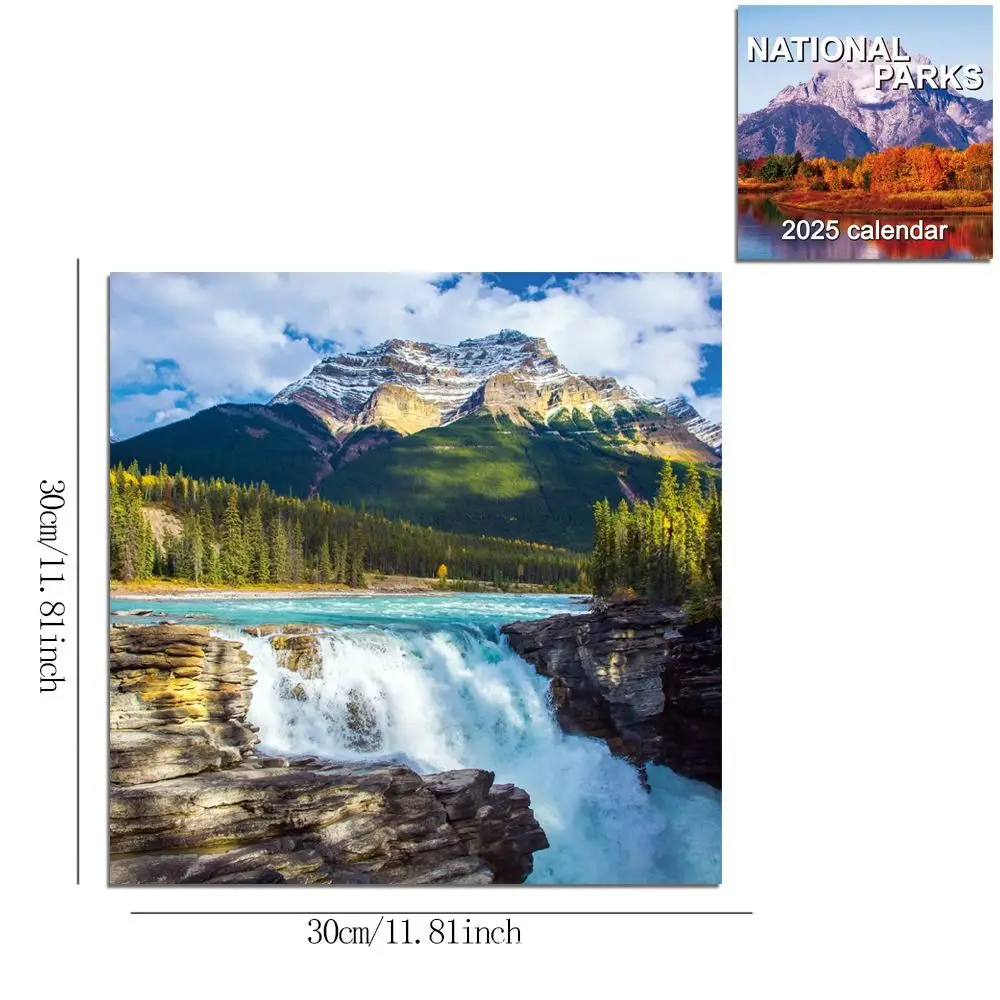 with Beautiful Scenic Photos 2025 National Parks Calendar National Parks Thick Paper 12-Month Nature Calendar Portable