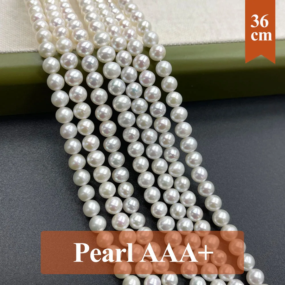 

Gloss 100% Natural Freshwater Pearls Bead 5-6mm Round Pearl Loose Spacer Beaded for Women Making DIY Jewelry Necklace Bracelet