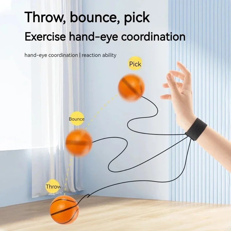 Sports Ball Wristband Set Basketball, Baseball Football on Elastic String - Perfect for Boys Outdoor Play Pet Dog Toys view 5