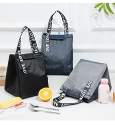 Navy Forest Lunch Box Large Capacity Portable Insulated Thermal Oxford Cloth Lunch Bag Food Storage Tote Picnic Bag For WomenMen