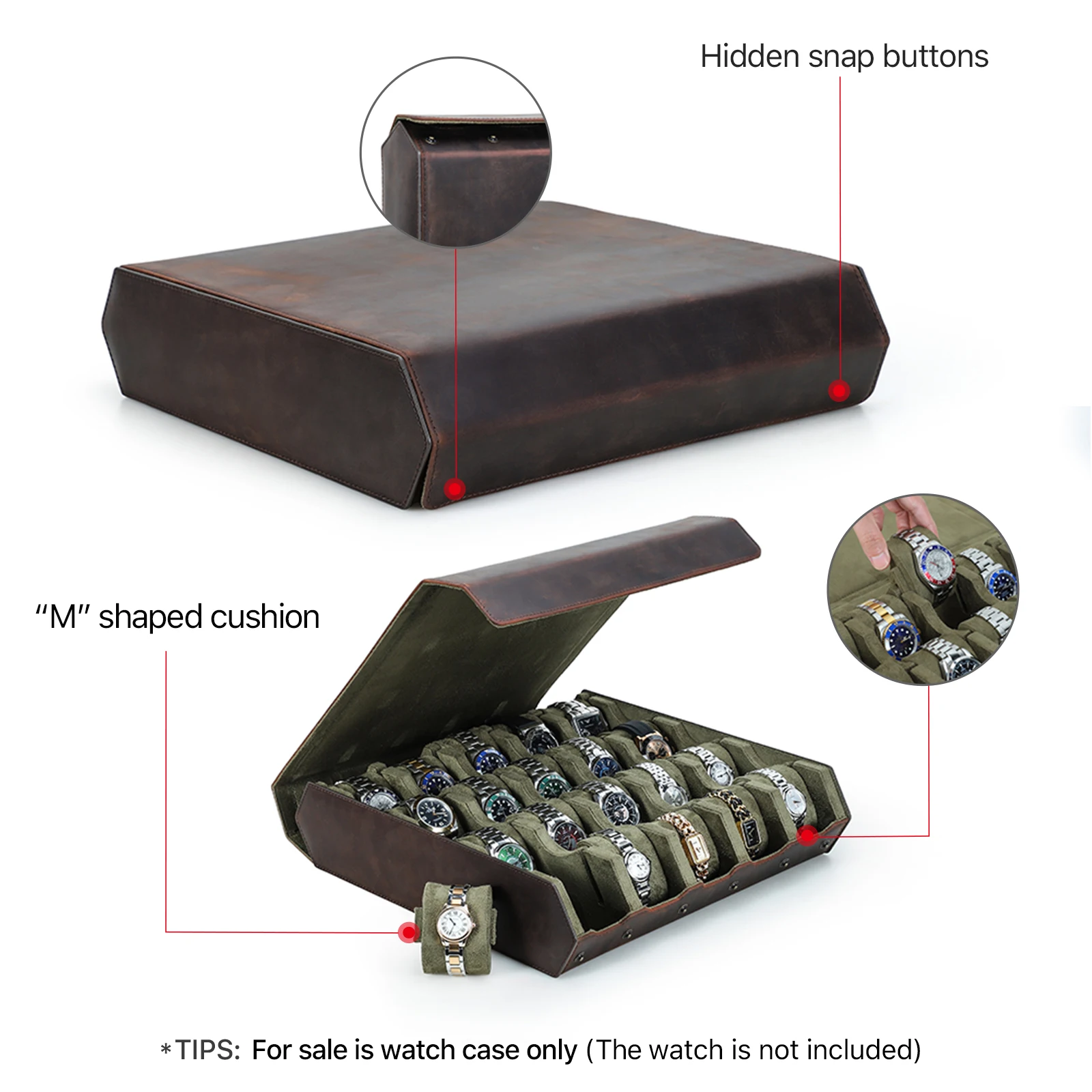 กล่องนาฬิกา 20 ช่อง กล่องหนัง - Watch Display Box บทวิจารณ์และราคา