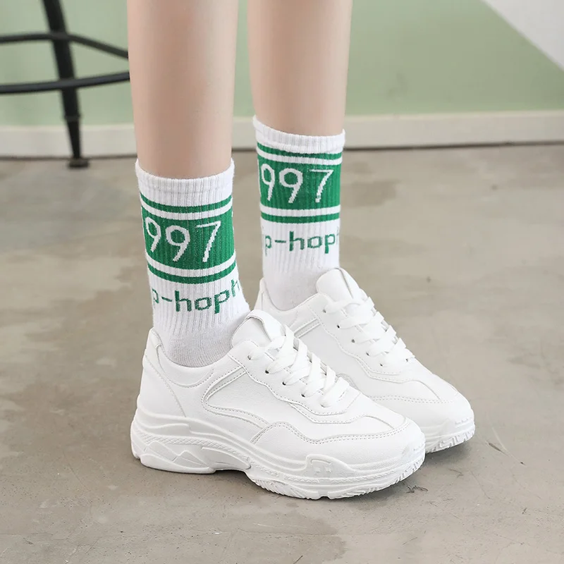 أحذية نسائية جديدة لعام 2025، أحذية رياضية كاجوال عصرية ومتعددة الاستخدامات بنعل سميك مع أحذية جري قابلة للتنفس بأربطة #3