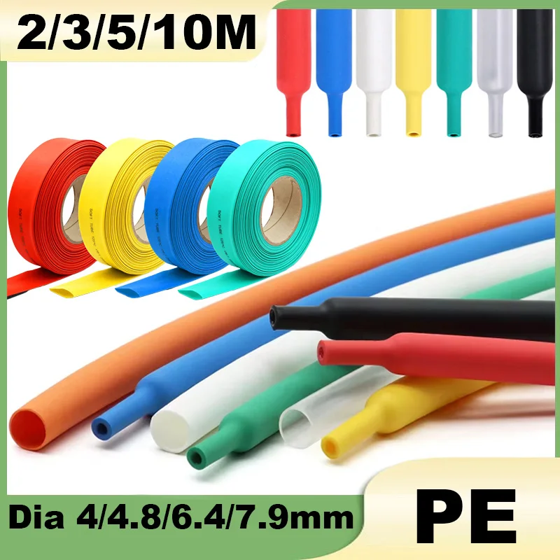 2/3/5/10Meter With Glue Dual Wall 3:1 Heat Shrink Tube Dia 4/4.8/6.4/7.9mm Shrinkable Tubing Adhesive Wrap Wire Sleeve