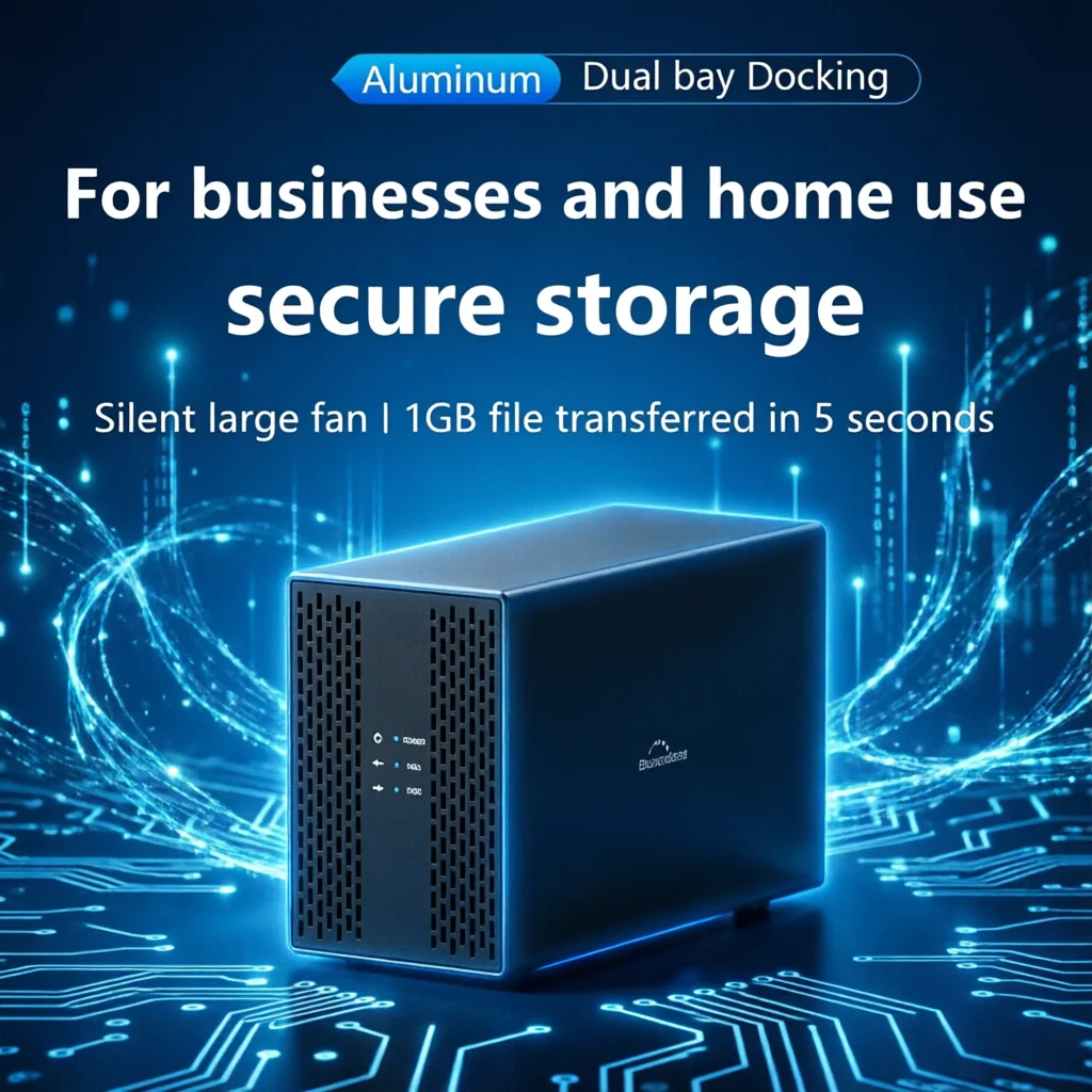 

USB 3.0 Type C Dual Bay Hard Drive Enclosure 3.5" SATA HDD RAID Array Box High Speed External Storage Case for Server NAS