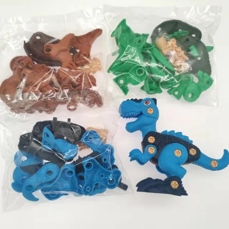 Brinquedo de dinossauro porca e parafuso para crianças, robô de transformação educacional, modelo plástico montado DIY, novo, presente