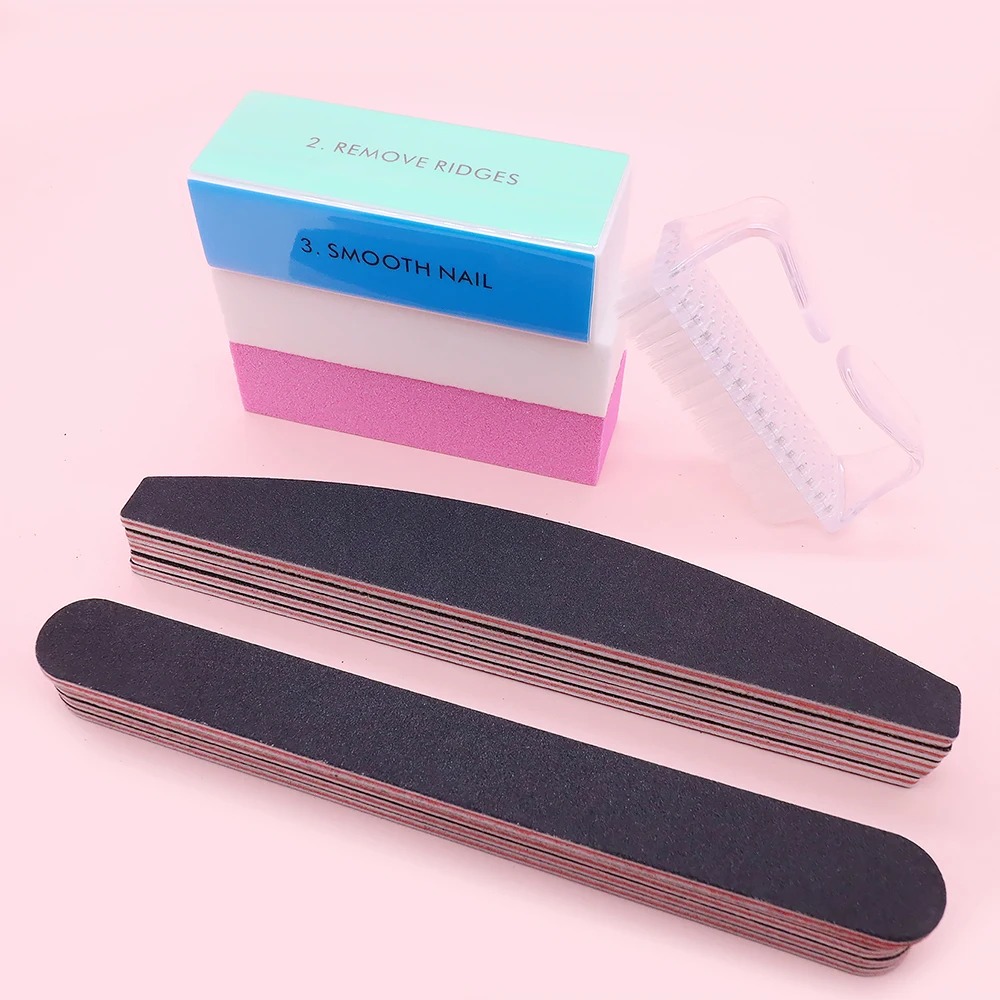 

14Pcs Nail Files And Buffer Set Mini Buffers Block Sponge Files Clear Nail Art Brushes Manicure Supplies File For Natural Nails