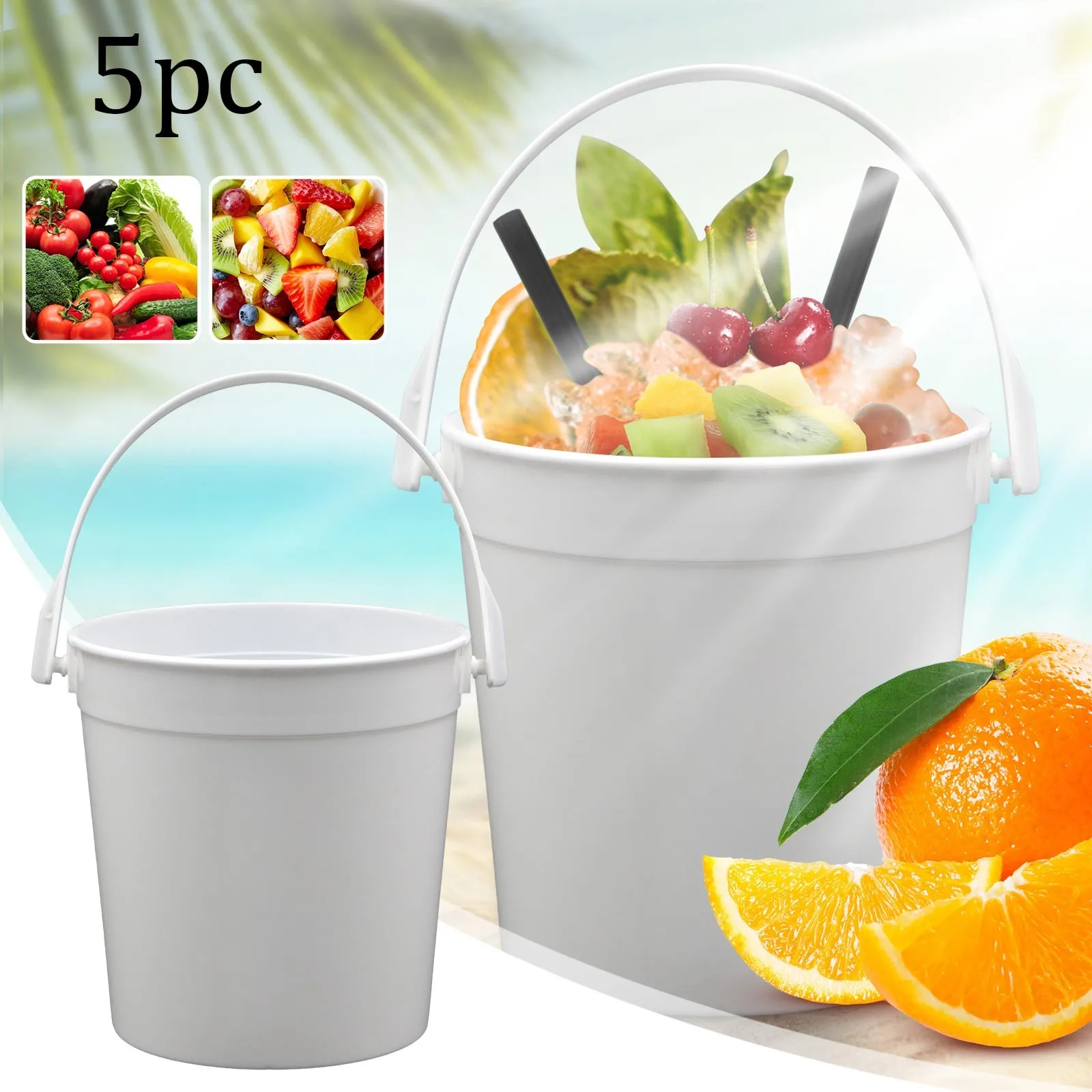 Plastic Cocktail Buckets For Drinks Anything But A Cup Party Ideas 32oz Reusable Punch Bowls 5PACK 1 Pool Glasses And Platters