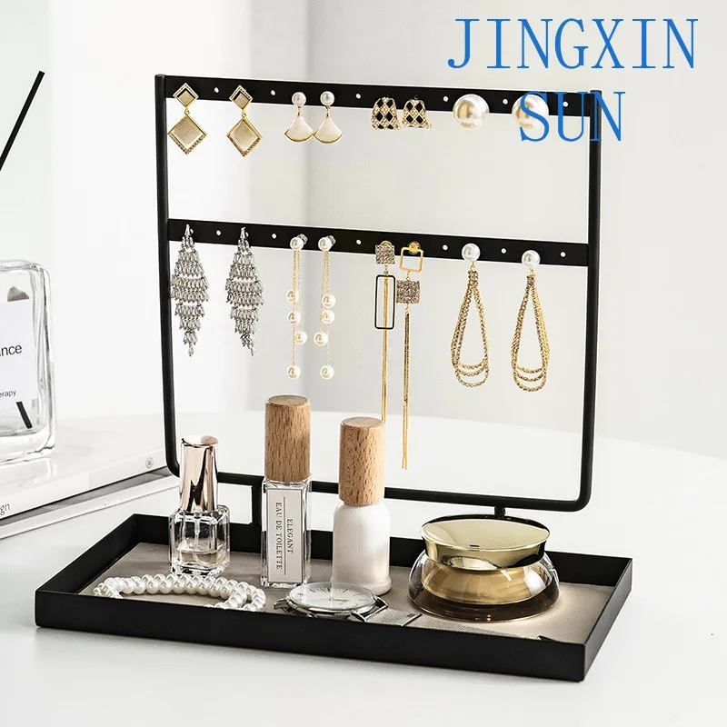 Cross-border creative metal earrings storage rack Removable stud earrings jewelry storage rack Desktop stud earrings jewelry rac
