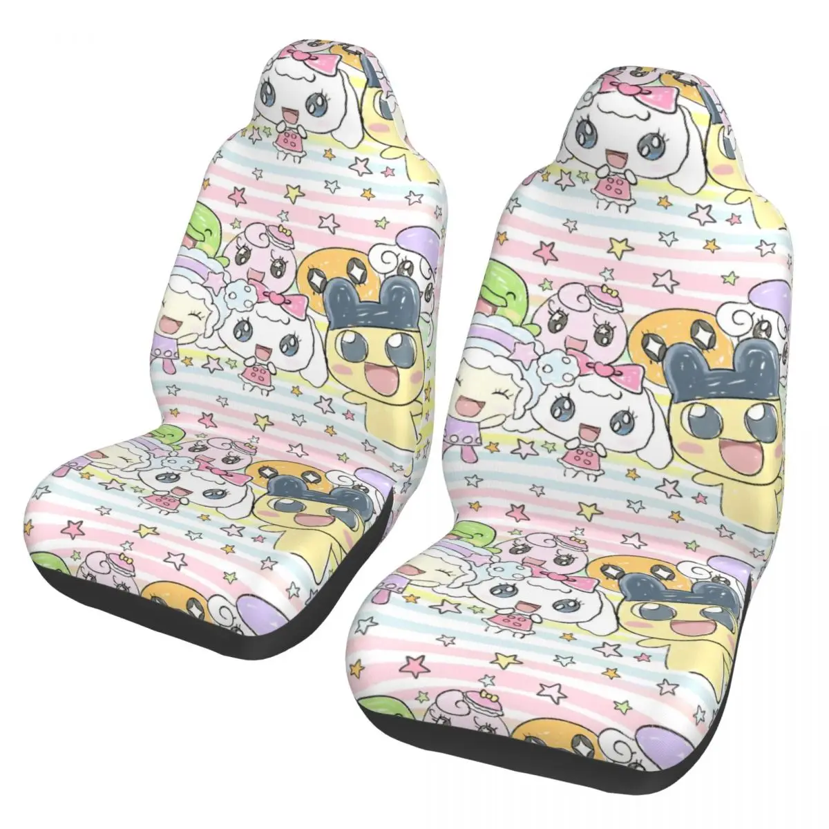 

Чехлы для автомобильных сидений Tamagotchis с милым мультяшным дизайном, универсальные, подходят для всех типов моделей, из фиброволокна.