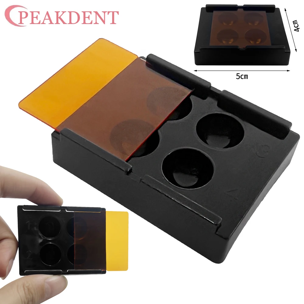 

New Dental Veneer Box Denture Retainer Molar Box 4 Holes Teeth Patch Shading Light Storage Case Dentistry Membrane Tooth Box 1Pc