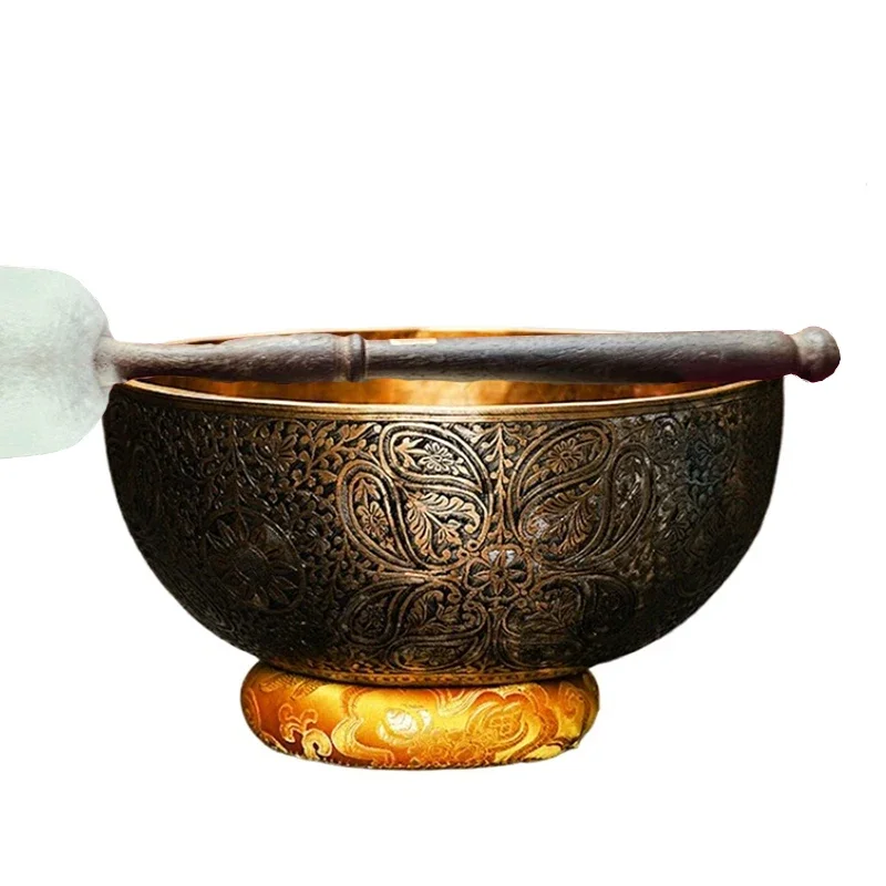 

Bronze Singing Bowl Healing Nepalese Handicrafts Yoga Sound Therapy Tibetan Bowl 18-19cm Musical Percussion Instruments