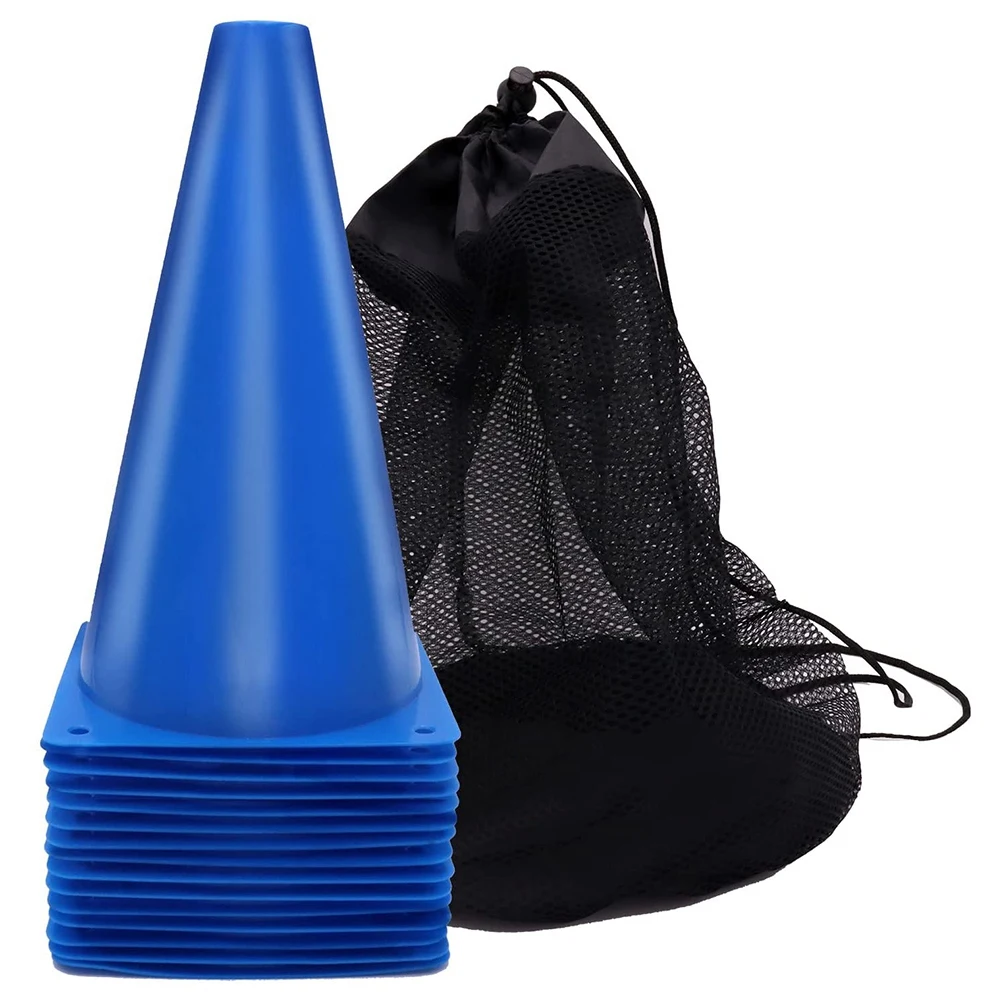 

15 Pack 9 Inch Traffic Training Cones,Agility Field Marker Cones,for Football Basketball Practice Blue