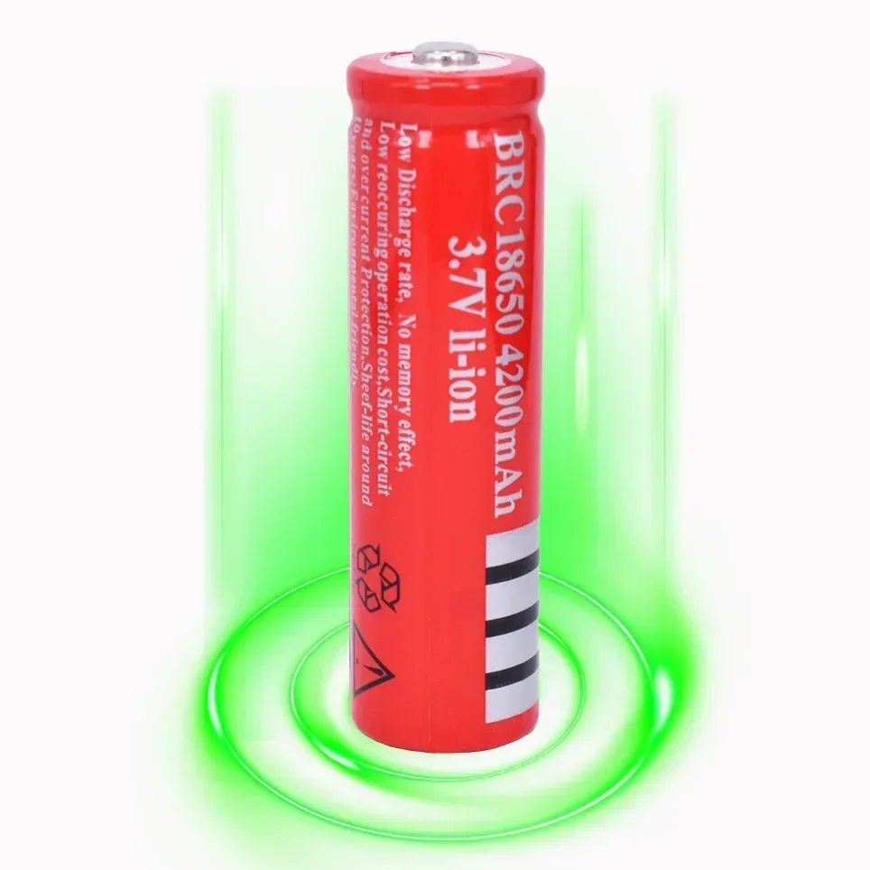 100% Original BRC 18650 4200 mAh lithium-ion 3.7 V Battery for Pen Laser Light Lantern + Charger