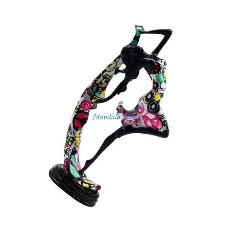 

U2JC Colorful Female Yoga Sculpture Figurines Abstract Woman Statue for Home Decors