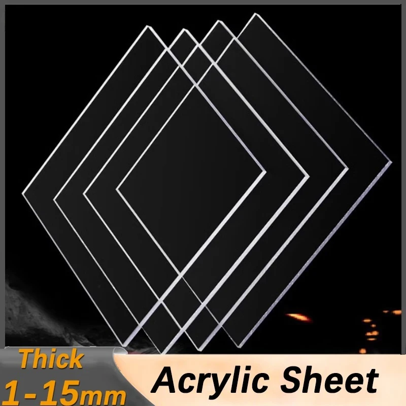 Clear Acrylic Sheet Handmade DIY Display Box Transparent Plexiglass  Methacrylate Thickness 1-15mm