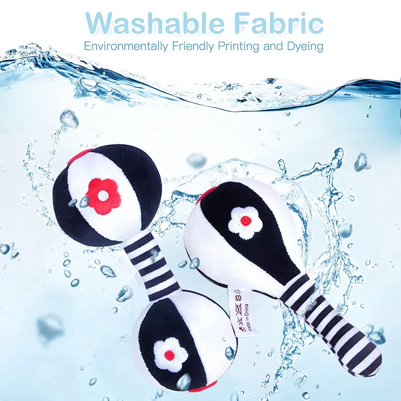 2 SZT. Miękkie grzechotki dla niemowląt, zabawki do fotelika samochodowego, zabawki dla niemowląt, zestaw grzechotek w kształcie hantli dla niemowląt 0-12 miesięcy, prezenty dla maluchów