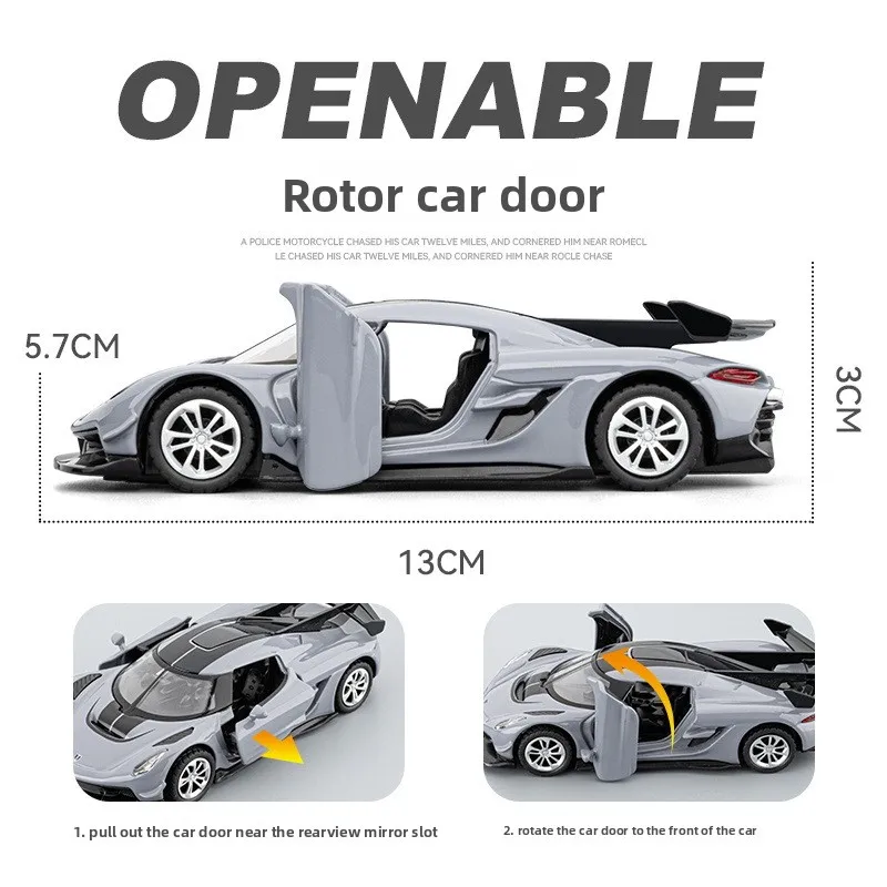 1:36 Jesko Legering Sportwagen Model Diecasts Metalen Speelgoed Auto Model Simulatie Geluid Licht & Pull Back Collectie Kids Geschenken