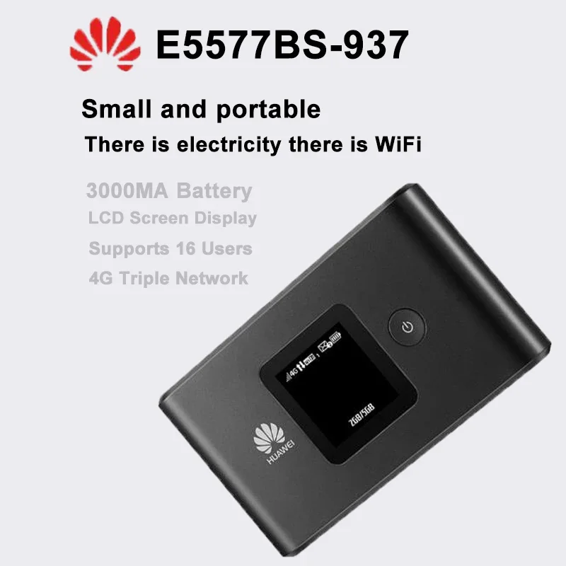 HUAWEI E5577BS-937 Router 4G LTE nirkabel, Modem portabel WiFi luar ruangan Hotspot saku MiFi 150mbps Repeater Slot kartu Sim 3000mah