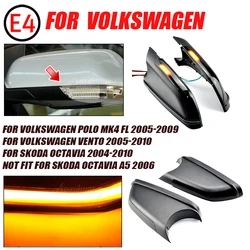 다이나믹 턴 시그널 라이트 표시등 리피터 램프, 폭스 바겐 폴로 mk4 9N3 FL Vento Skoda octavi용 2X Led 사이드 윙 미러