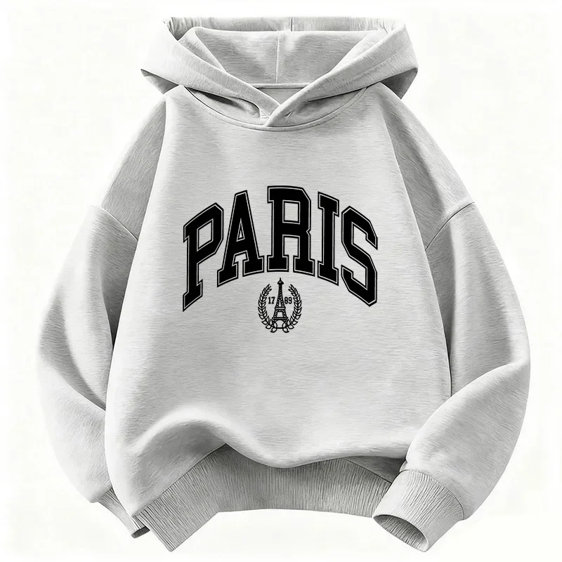 Neues Herbst-/Winter-Kapuzensweatshirt für Kinder, Pariser Design, stilvolles Weihnachtsgeschenk, unisex, Herbst-/Winter-Stil. – Detail 6