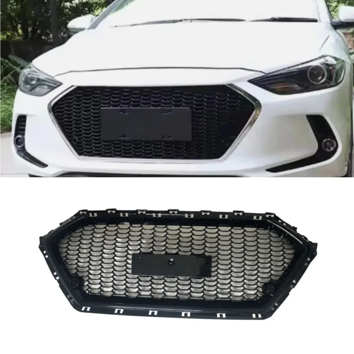 For Hyundai Elantra Bumper Grill Racing Grills Car Front Grille Grillg Body Kit For Hyundai Elantra 2016-2018 Car Accessories