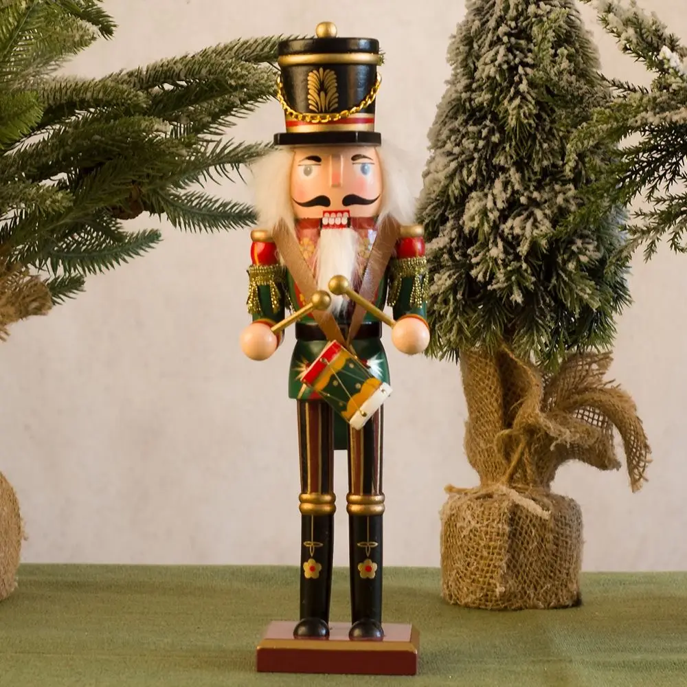

Festival Gift Vintage Christmas Nutcracker Painted King Soldier Doll 30cm Handicraft Handcraft Figurine Ornament Home