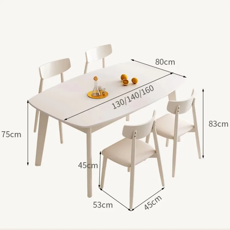 Apartment Modern Dining Table Set Hot Sale Cream White Dining Table With Sintered Stone Top Latest Designer Cheap Dining Table