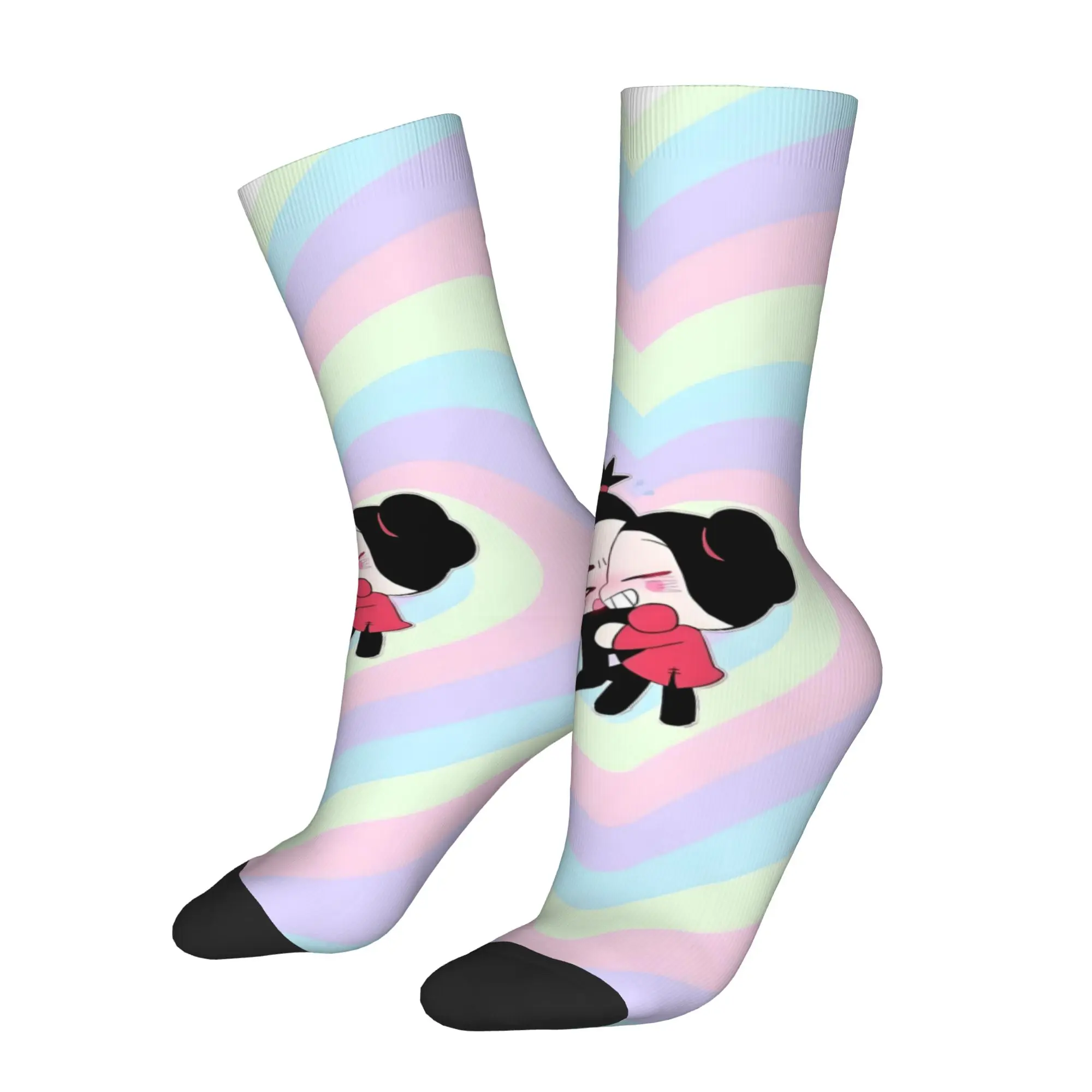 Custom Cute Cartoon P-Pucca Film  Mens Crew Socks Unisex Cool 3D Printed  Dress Socks - view 2