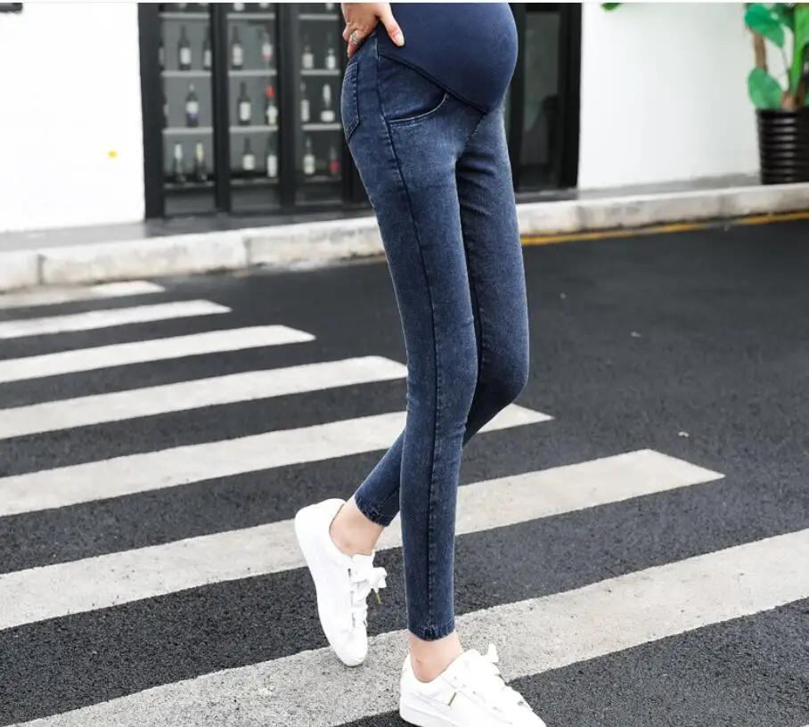 

New Maternity Pregnancy Skinny Trousers Longs Pants Elastic Pregnant Elastic abdominal support Pants Stretch Jeans Pants Large