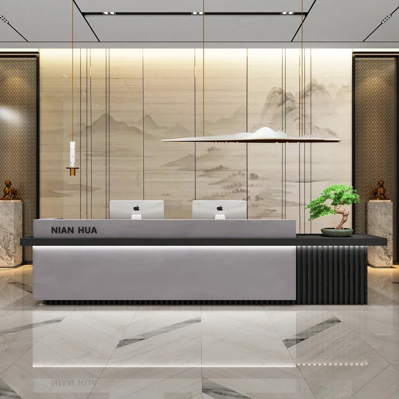 Centro europeo, escritorio de recepción, sillas de oficina, mesa de pared plegable, Atril, escritorio de salón de recepción, muebles modernos para el hogar Empfangtheke