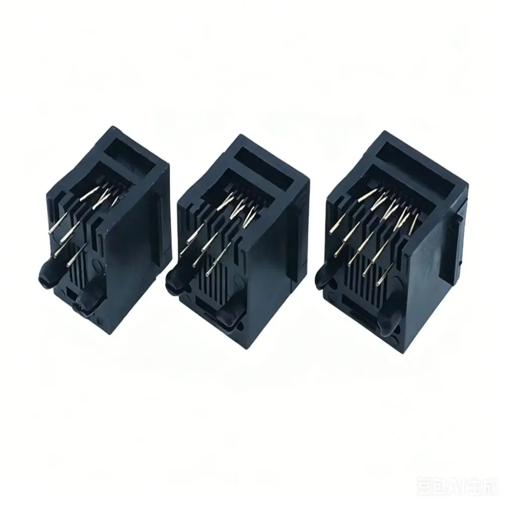 5Pcs New Vertical Telephone Connector Connector 180 Degree Female Female Connector Crystal Head Telephone Line