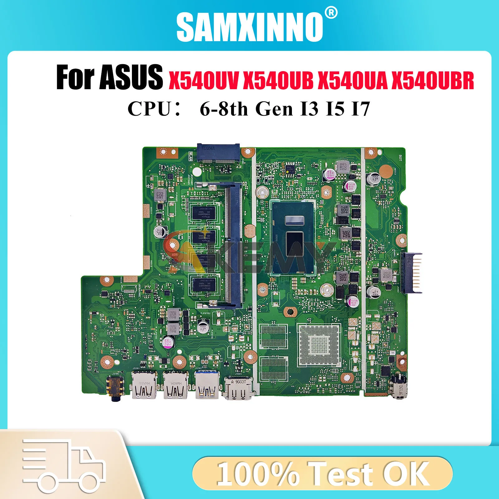 

Материнская плата для ноутбука X540UA ASUS X540UAR X540UV X540UB A540U R540U X500U X540UBR X540U F540U P540U с процессором I3 I5 I7