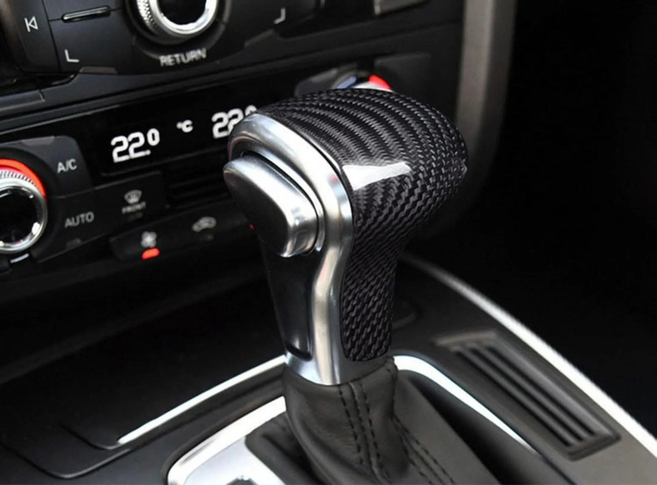 Carbon Fiber Gear Shift Knob Cover Trim For Audi A4 A5 A6 A7 Q5 Q7 S6 2013-2015