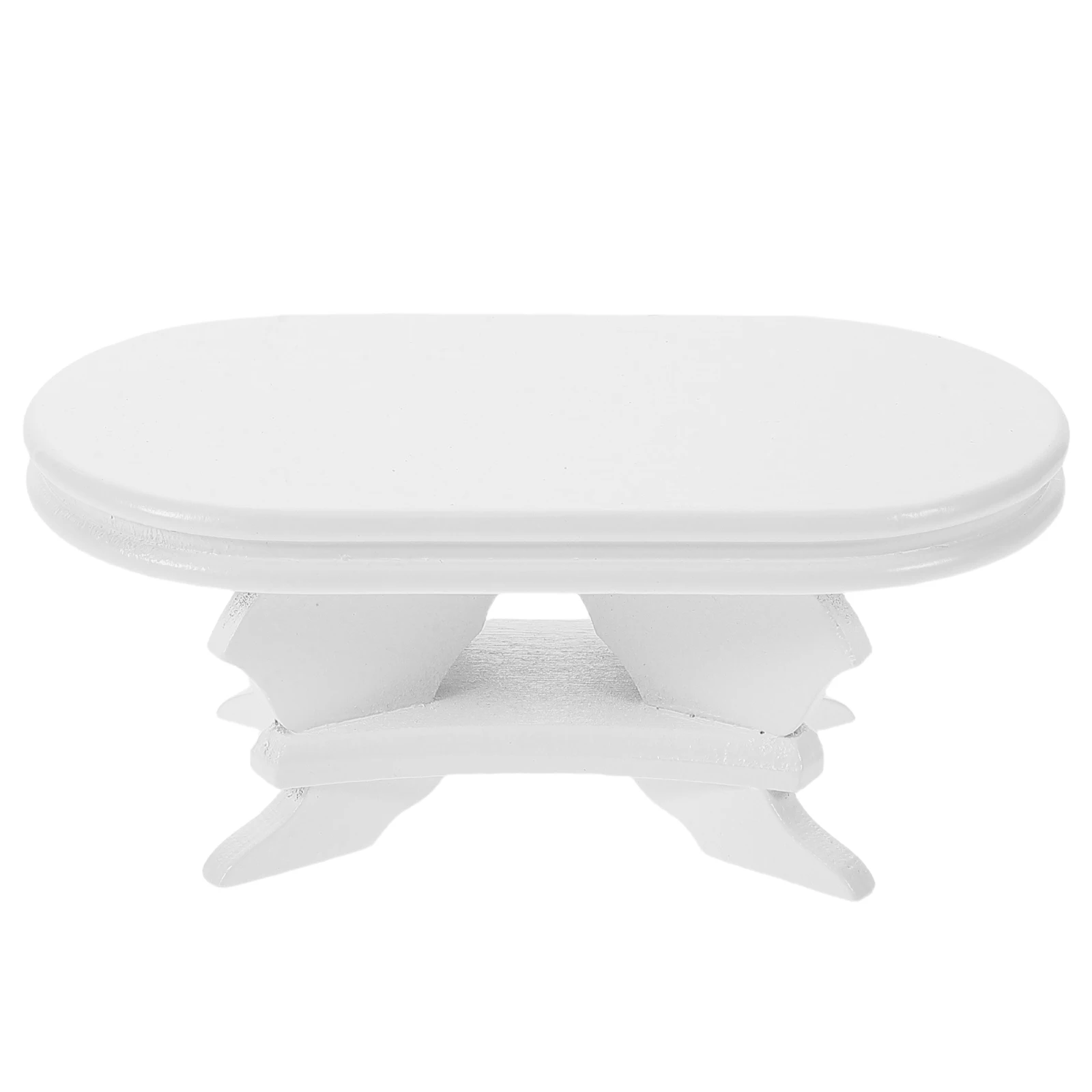 Elegant Miniature Dollhouse Dining White Wooden Side For Kids Pretend Play Scene Decoration Furniture Living Room