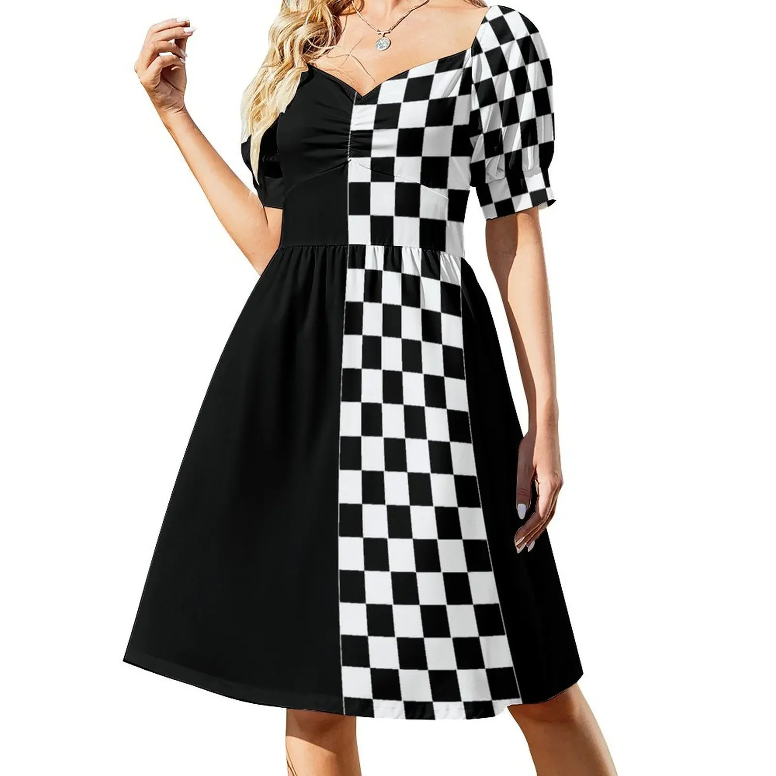 

Black and white two tone Sleeveless Dress summer dresses elegant evening dresses for women 2024