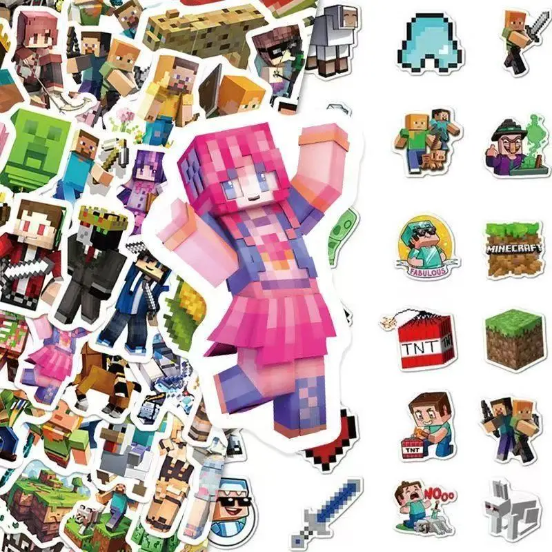 100 My World Sticker Games DIY Phone Cases Handbooks Luggage Diaries Albums Stickers Cartoon Stickers Gifts view 2