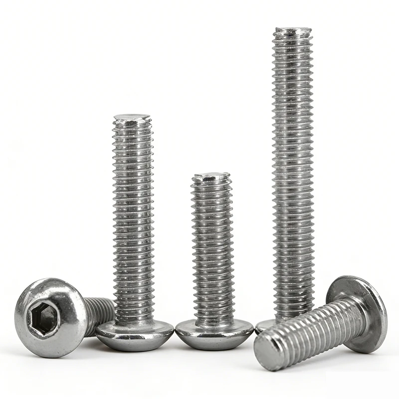 304 Stainless Steel Large Flat Head Hex Socket Cap Screws, Hex Drive Pan Head Machine Bolts