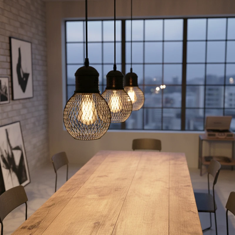 

Vintage restaurant pendant light corridor cement column forged iron lampshade LED E27 coffee shop home decoration pendant light